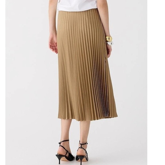 JCrew Pleated Satin Midi Skirt size XS - Picture 2 of 8